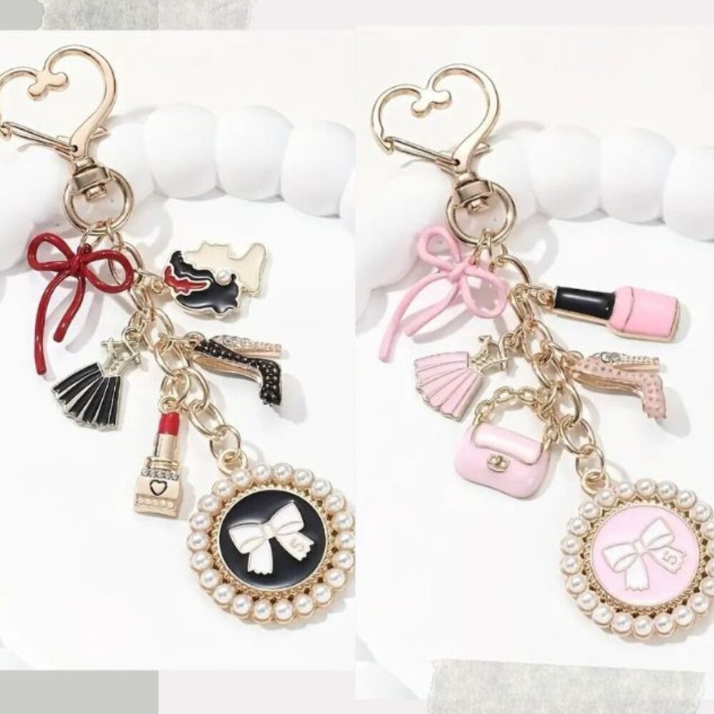 NWT Heels and Polish / Lipstick Bag Charm Key Chain Choice of Color